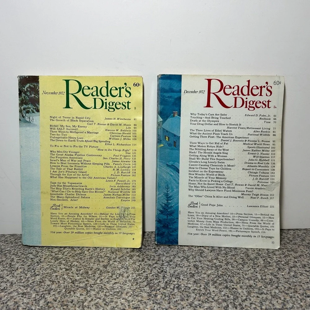 1973‎ November December READER'S DIGEST MAGAZINE Vintage History Short Stories